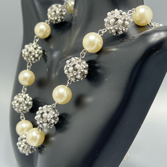 CHARTER CLUB Pavé & Imitation Pearl Necklace - Picture 4 of 7